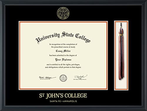 St. John's College-Annapolis - Officially Licensed - Gold Embossed Tassel Diploma Frame - Document Size 17" x 13"