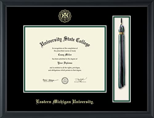 Eastern Michigan University - Officially Licensed - Gold Embossed Tassel Diploma Frame - Document Size 10" x 8"