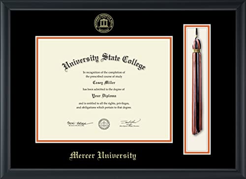 Mercer University - Officially Licensed - Gold Embossed Tassel Diploma Frame - Document Size 11" x 8.5"