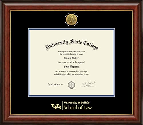 University at Buffalo School of Law - Officially Licensed - Gold Medallion Diploma Frame - Document Size 12.5" x 9.75"