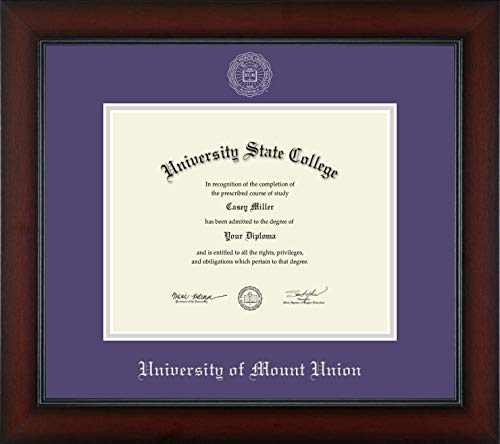 University of Mount Union - Officially Licensed - Silver Embossed Diploma Frame - Document Size 10" x 8"