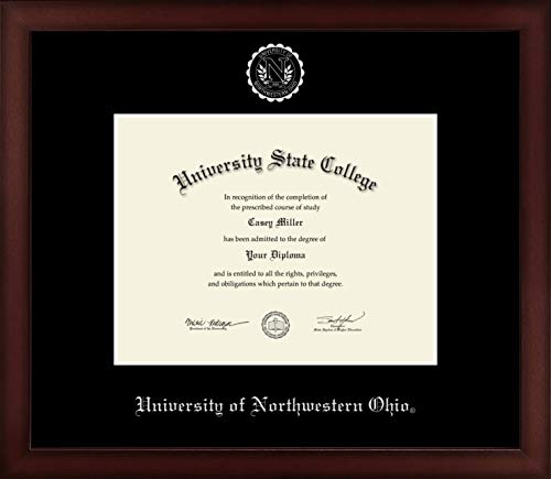 University of Northwestern Ohio - Officially Licensed - Associate's/Bachelor's - Silver Embossed Diploma Frame - Document Size 9" x 7"