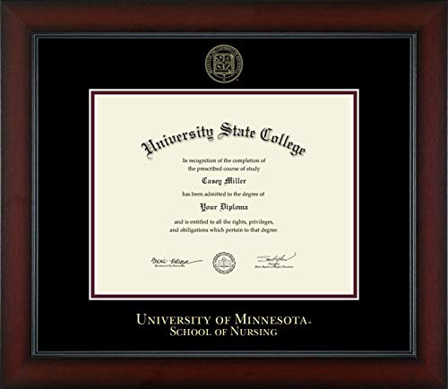 University of Minnesota Twin Cities School of Nursing - Officially Licensed - Gold Embossed Diploma Frame - Document Size 11" x 8.5"