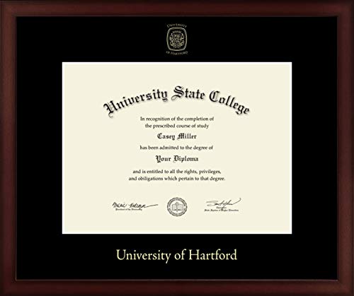 University of Hartford - Officially Licensed - Gold Embossed Diploma Frame - Document Size 12" x 9"