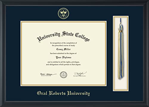 Oral Roberts University - Officially Licensed - Master's - Gold Embossed Tassel Diploma Frame - Document Size 12" x 9"