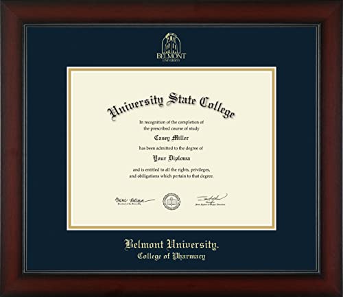 Belmont University College of Pharmacy - Officially Licensed - Gold Embossed Diploma Frame - Document Size 11" x 8.5"