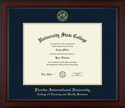 Florida International University College of Nursing and Health Sciences - Officially Licensed - Gold Embossed Diploma Frame - Document Size 14" x 11"