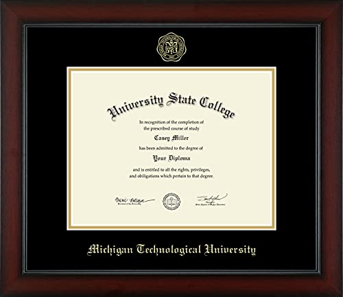 Michigan Technological University - Officially Licensed - Gold Embossed Diploma Frame - Document Size 11" x 8.5"