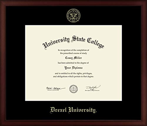 Drexel University - Officially Licensed - Gold Embossed Diploma Frame - Document Size 14" x 11"