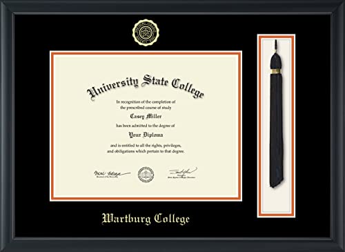 Wartburg College - Officially Licensed - Gold Embossed Tassel Diploma Frame - Document Size 11" x 8.5"