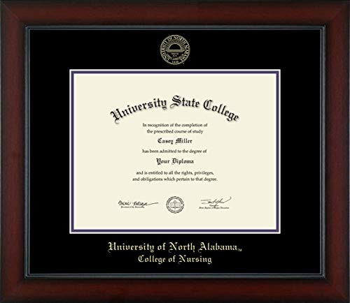 University of North Alabama College of Nursing - Officially Licensed - Gold Embossed Diploma Frame - Document Size 11" x 8.5"