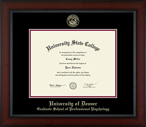 University of Denver Graduate School of Professional Psychology - Officially Licensed - Gold Embossed Diploma Frame - Document Size 11" x 8.5"