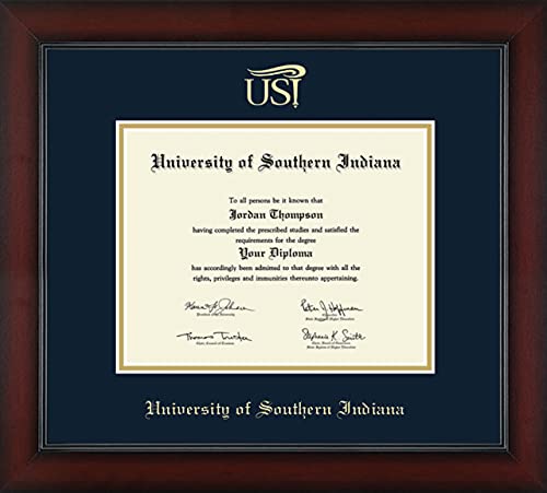 University of Southern Indiana - Officially Licensed - Gold Embossed Diploma Frame - Document Size 11" x 8.5"