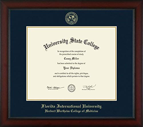 Florida International University Herbert Wertheim College of Medicine - Officially Licensed - Gold Embossed Diploma Frame - Document Size 17" x 14"