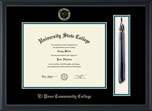 El Paso Community College - Officially Licensed - Gold Embossed Tassel Diploma Frame - Document Size 11" x 8.5"