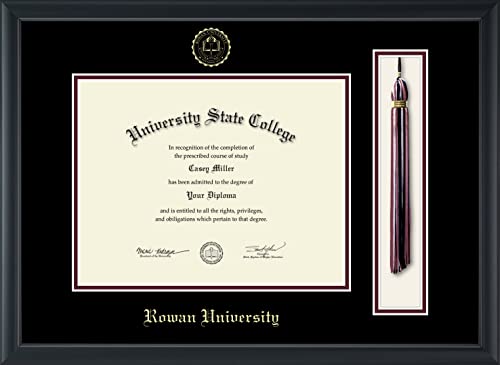 Rowan University - Officially Licensed - Gold Embossed Tassel Diploma Frame - Document Size 11" x 8.5"