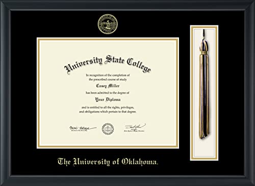 The University of Oklahoma - Officially Licensed - Gold Embossed Tassel Diploma Frame - Document Size 11" x 8.5"