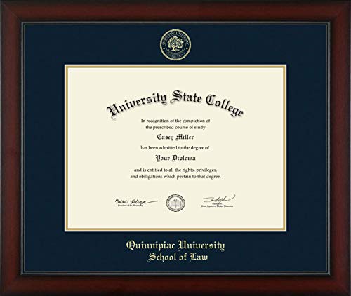 Quinnipiac University School of Law - Officially Licensed - PhD - Gold Embossed Diploma Frame - Document Size 16" x 12"