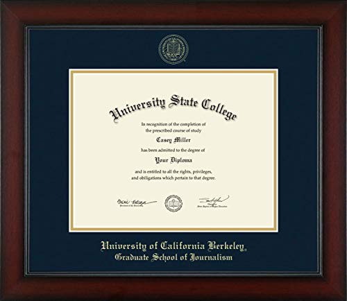 University of California Berkeley Graduate School of Journalism - Officially Licensed - Gold Embossed Diploma Frame - Document Size 11" x 8.5"