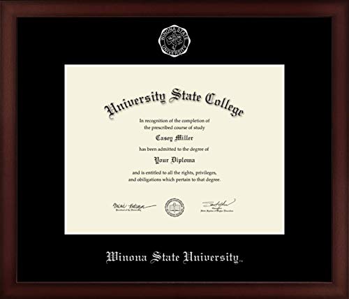 Winona State University - Officially Licensed - Silver Embossed Diploma Frame - Document Size 11" x 8.5"