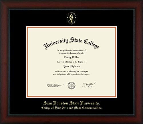 Sam Houston State University College of Fine Arts and Mass Communication - Officially Licensed - Gold Embossed Diploma Frame - Document Size 14" x 11"