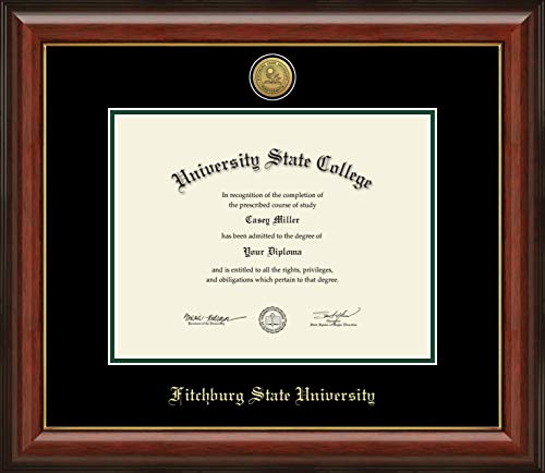 Fitchburg State University - Officially Licensed - Gold Medallion Diploma Frame - Document Size 11" x 8.5"