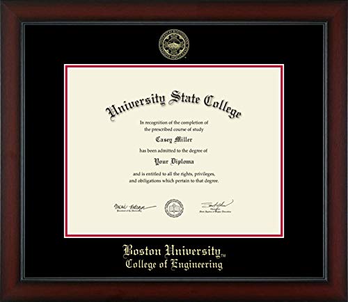 Boston University College of Engineering - Officially Licensed - Gold Embossed Diploma Frame - Document Size 14" x 11"