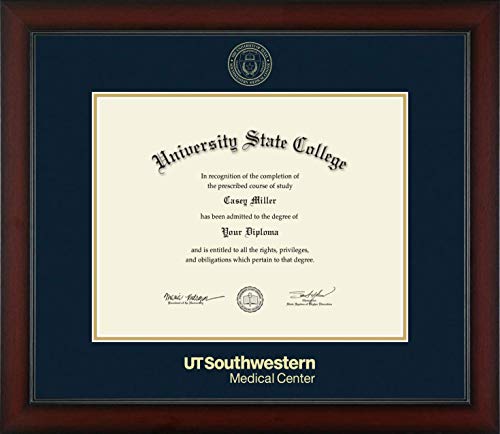 University of Texas Southwestern Medical Center - Officially Licensed - Master's/PhD - Gold Embossed Diploma Frame - Document Size 14" x 11"