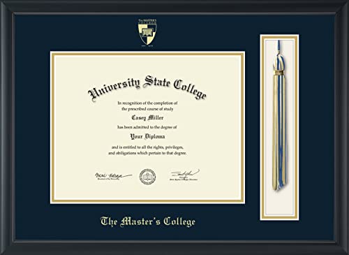 The Master's College - Officially Licensed - Gold Embossed Tassel Diploma Frame - Document Size 11" x 8.5"