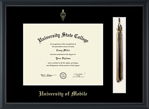 University of Mobile - Officially Licensed - Gold Embossed Tassel Diploma Frame - Document Size 11" x 8.5"