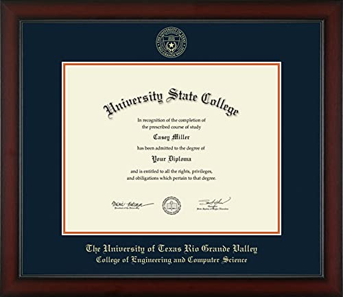 The University of Texas Rio Grande Valley College of Engineering and Computer Science - Officially Licensed - Gold Embossed Diploma Frame - Document Size 14" x 11"