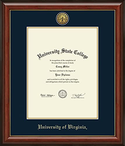 Framerly For University of Virginia - Officially Licensed - Gold Medallion Diploma Frame - Document Size 17" x 22"