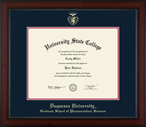 Duquesne University Graduate School of Pharmaceutical Sciences - Officially Licensed - PhD - Gold Embossed Diploma Frame - Document Size 14" x 11"