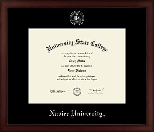 Xavier University - Officially Licensed - Bachelor's/Master's - Silver Embossed Diploma Frame - Document Size 11" x 8.5"