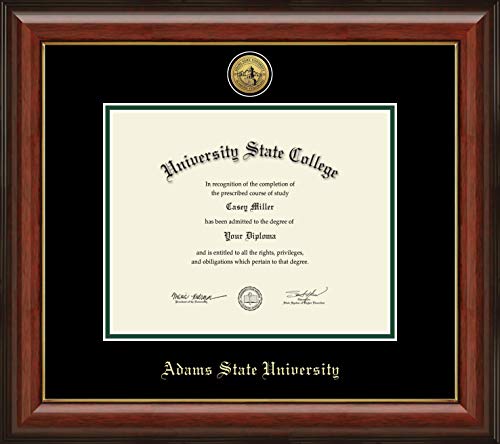 Adams State University - Officially Licensed - Gold Medallion Diploma Frame - Document Size 10" x 8"