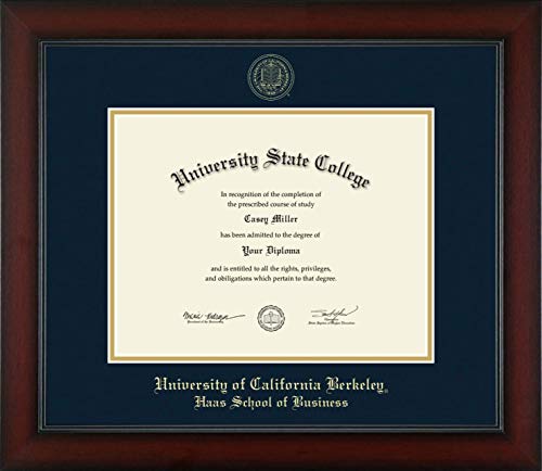 University of California Berkeley Haas School of Business - Officially Licensed - Gold Embossed Diploma Frame - Document Size 11" x 8.5"