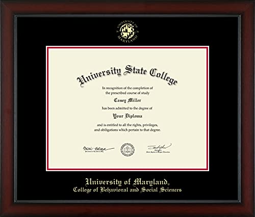 University of Maryland, College Park College of Behavioral and Social Sciences - Officially Licensed - Gold Embossed Diploma Frame - Document Size 17" x 13"