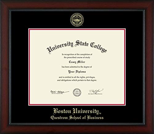 Boston University Questrom School of Business - Officially Licensed - Gold Embossed Diploma Frame - Document Size 14" x 11"