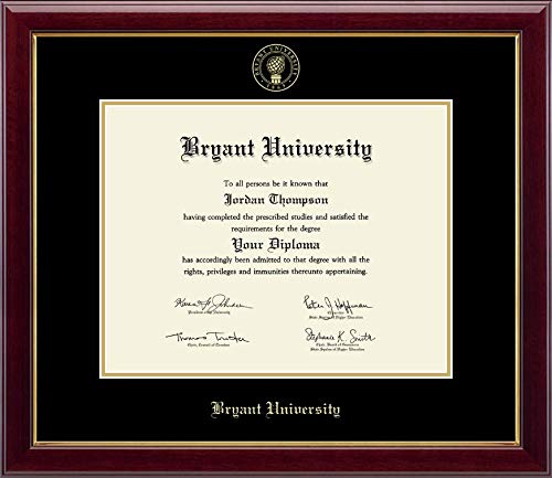 Church Hill Classics Bryant University - Gold Embossed - Featuring Gallery Moulding - Officially Licensed - Diploma Size 14" x 11"