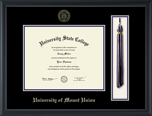 University of Mount Union - Officially Licensed - Gold Embossed Tassel Diploma Frame - Document Size 10" x 8"