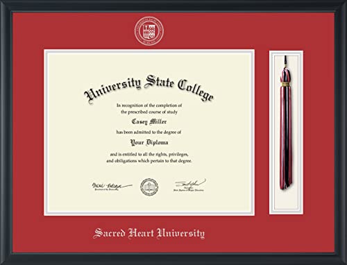 Sacred Heart University - Officially Licensed - Silver Embossed Tassel Diploma Frame - Document Size 14" x 11"