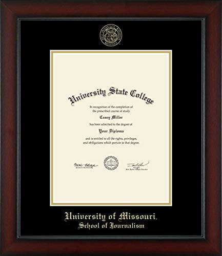 University of Missouri Columbia School of Journalism - Officially Licensed - Bachelor's/Master's - Gold Embossed Diploma Frame - Document Size 8.5" x 11"