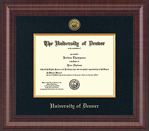 Church Hill Classics University of Denver - Presidential Masterpiece - Featuring Premier Moulding - Officially Licensed - Diploma Size 11" x 8.5"