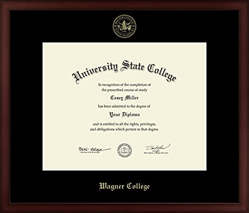 Wagner College - Officially Licensed - 2019 to Present Bachelor's/Master's - Gold Embossed Diploma Frame - Document Size 11" x 8.5"