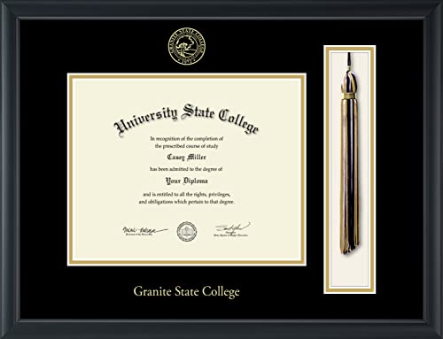 Granite State College - Officially Licensed - Gold Embossed Tassel Diploma Frame - Document Size 10" x 8"