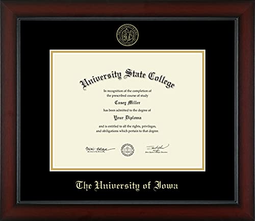 Framerly For The University of Iowa - Officially Licensed - Gold Embossed Diploma Frame - Document Size 11" x 8.5"