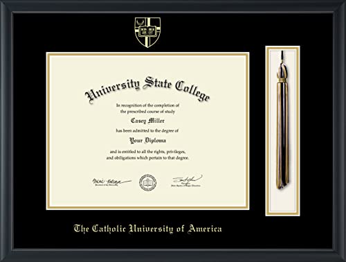 The Catholic University of America - Officially Licensed - Gold Embossed Tassel Diploma Frame - Document Size 13" x 10"