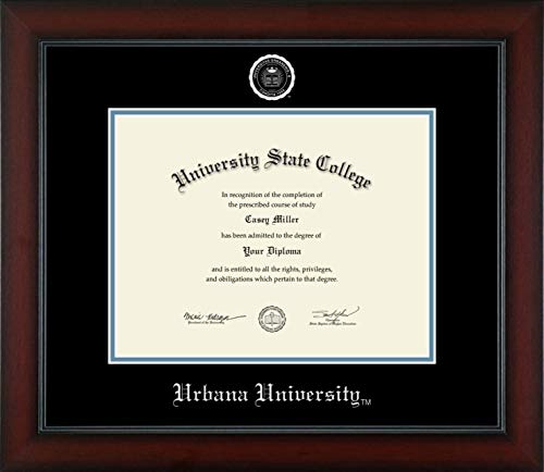 Urbana University - Officially Licensed - Master's/PhD/Post-2015 Bachelor's - Silver Embossed Diploma Frame - Document Size 11" x 8.5"