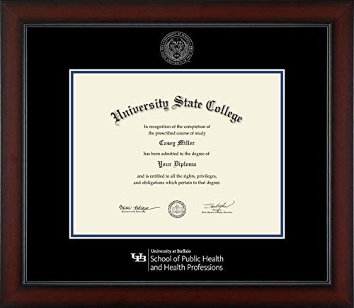 University at Buffalo School of Public Health and Health Professions - Officially Licensed - Silver Embossed Diploma Frame - Document Size 12.5" x 9.75"