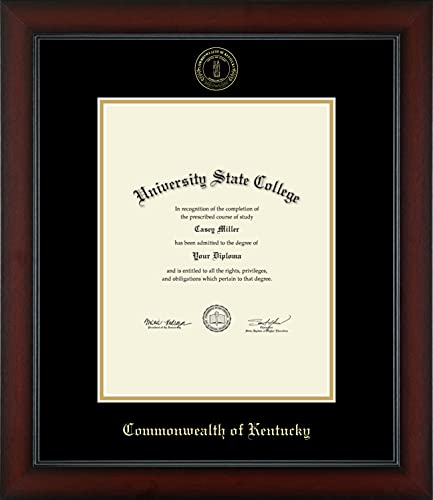 Commonwealth of Kentucky - Officially Licensed - Gold Embossed Official State Seal Document Frame - Certificate Size 8.5" x 11"